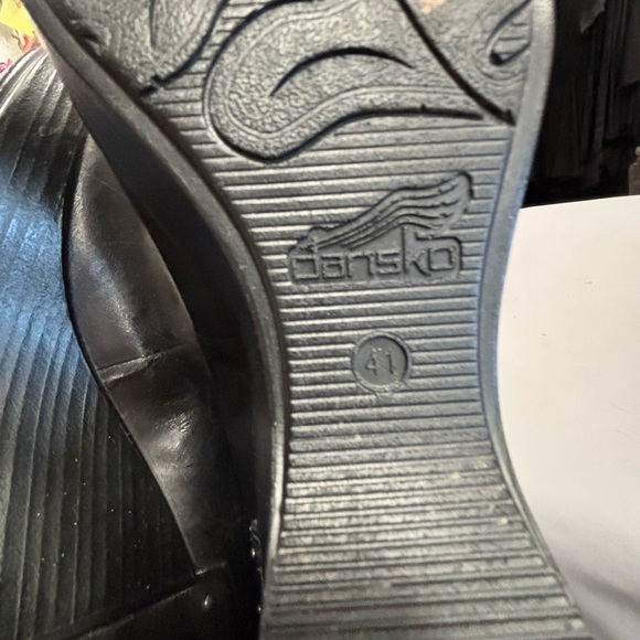 Dansko Fanny Wedge Mary Jane Black Women's Shoes Heels - Picture 6 of 7